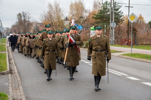 Uczestnicy uroczystości nadania imienia  Placówce SG &quot;Brygady KOP Polesie&quot; na terenie Placówki NOSG w Terespolu.