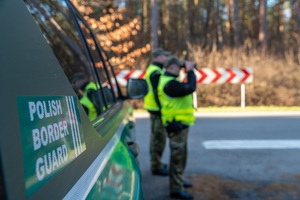 Pojazd Straży Granicznej z napisem "Polish Border Guard"