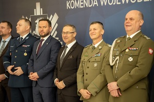 Uczestnicy spotkania świątecznego służb mundurowych woj. lubelskiego w sali konferencyjnej KWP w Lublinie