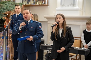 Uczestnicy spotkania świątecznego służb mundurowych woj. lubelskiego w sali konferencyjnej KWP w Lublinie