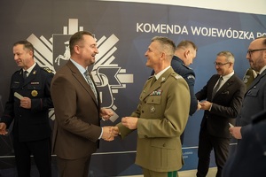 Uczestnicy spotkania świątecznego służb mundurowych woj. lubelskiego w sali konferencyjnej KWP w Lublinie