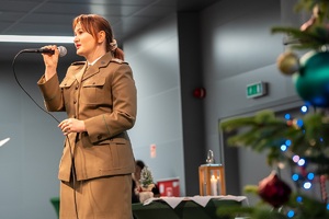 Uczestnicy spotkania opłatkowego w Nadbużańskim Oddziale Straży Granicznej